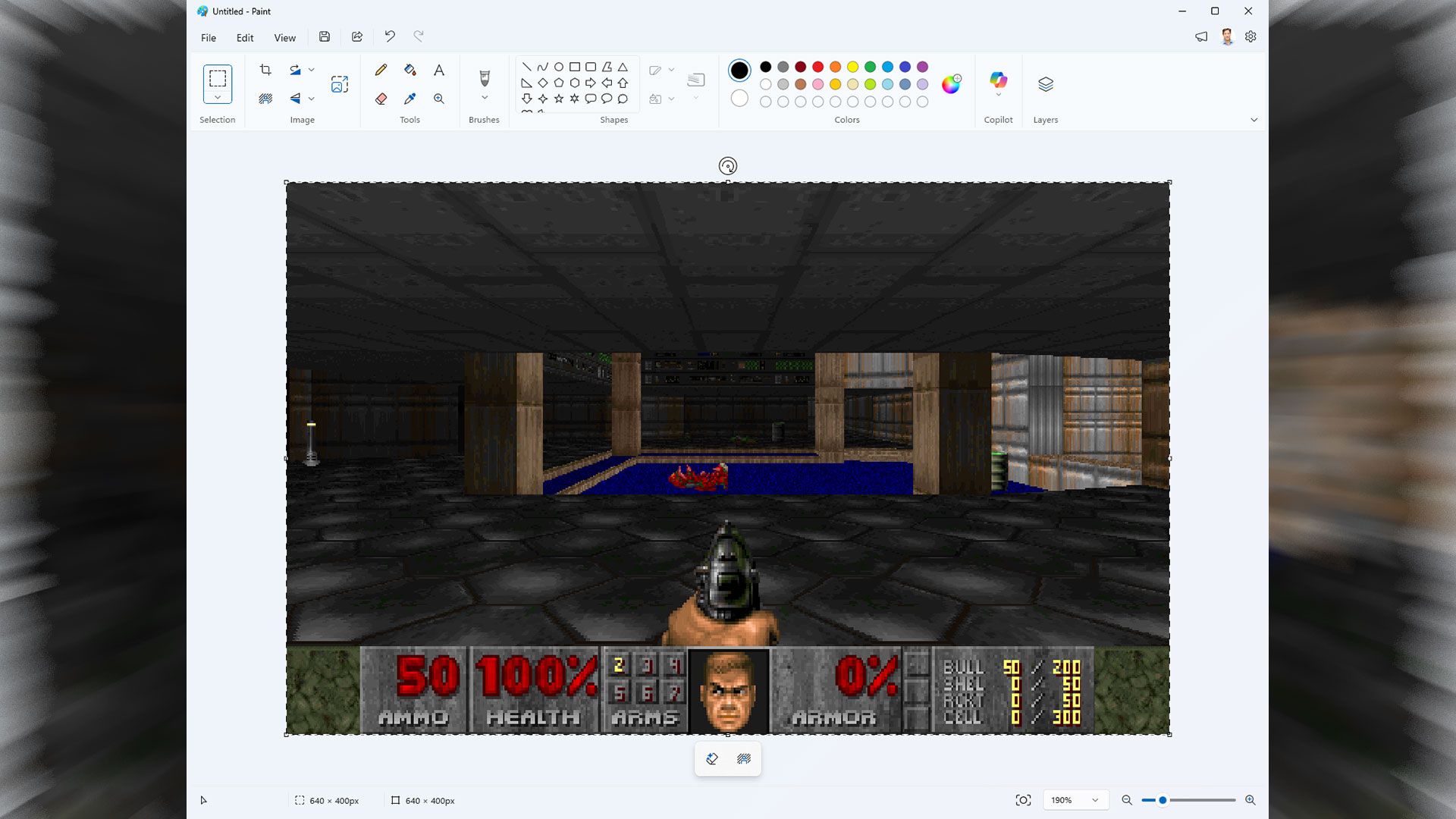 Microsoft Paint used as a ‘monitor’ to run Doom at up to 35 fps, project released by firm’s Azure CTO — runs actual Doom engine and loads real shareware DOOM1.WAD