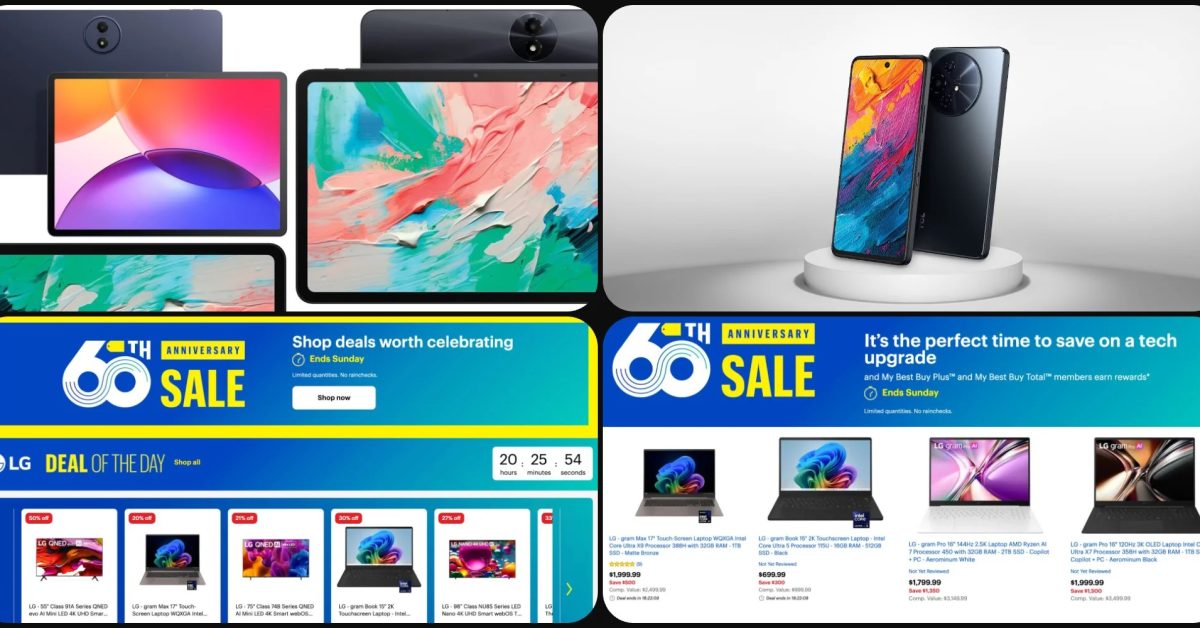 Deals: NXTPAPER Android tabs and phones from $160, 1-day LG sale – TVs from $330 and gram laptops up to $1,500 off, more