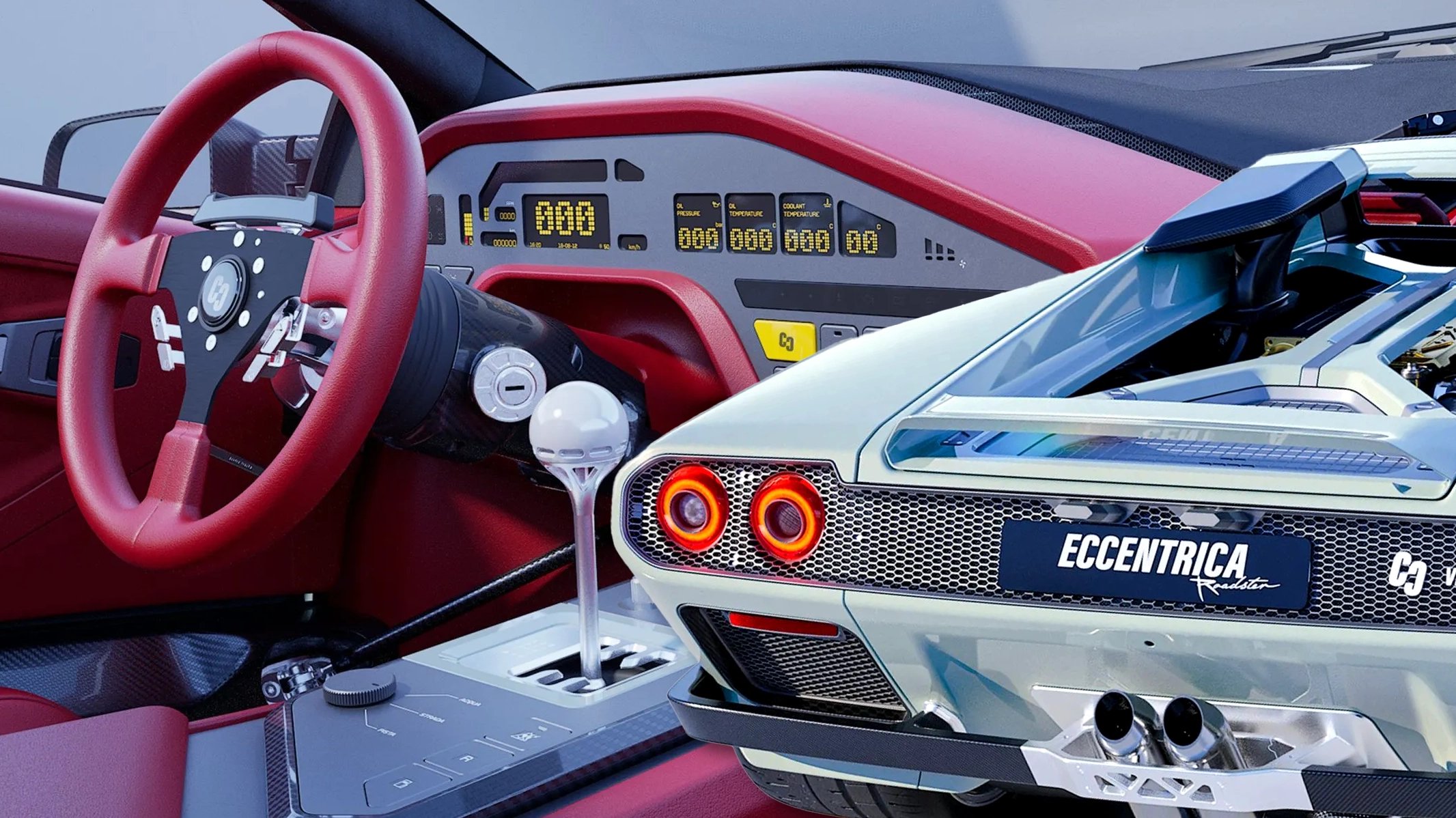 Wild Roofless Diablo Restomod Has A Gated Manual, Even If Its Renders Can’t Count Its Own Gears | Carscoops