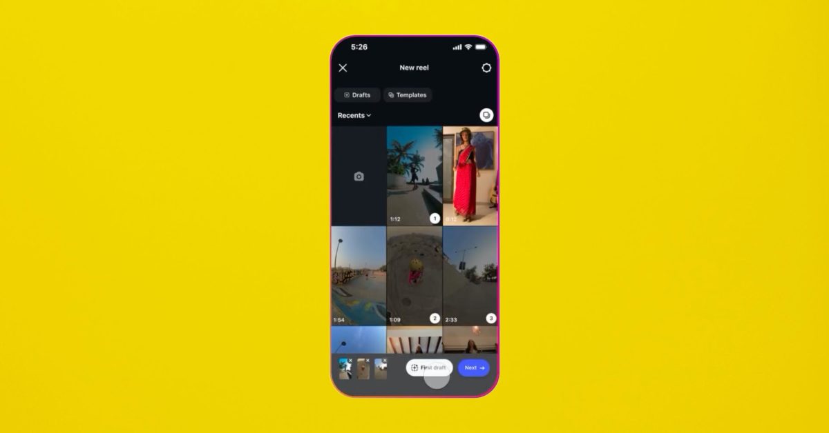 Instagram can now create Reels automatically in a single tap