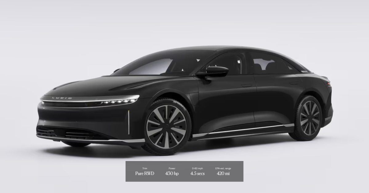 Lucid unveils its 2027 Air EV lineup with a new Stealth package