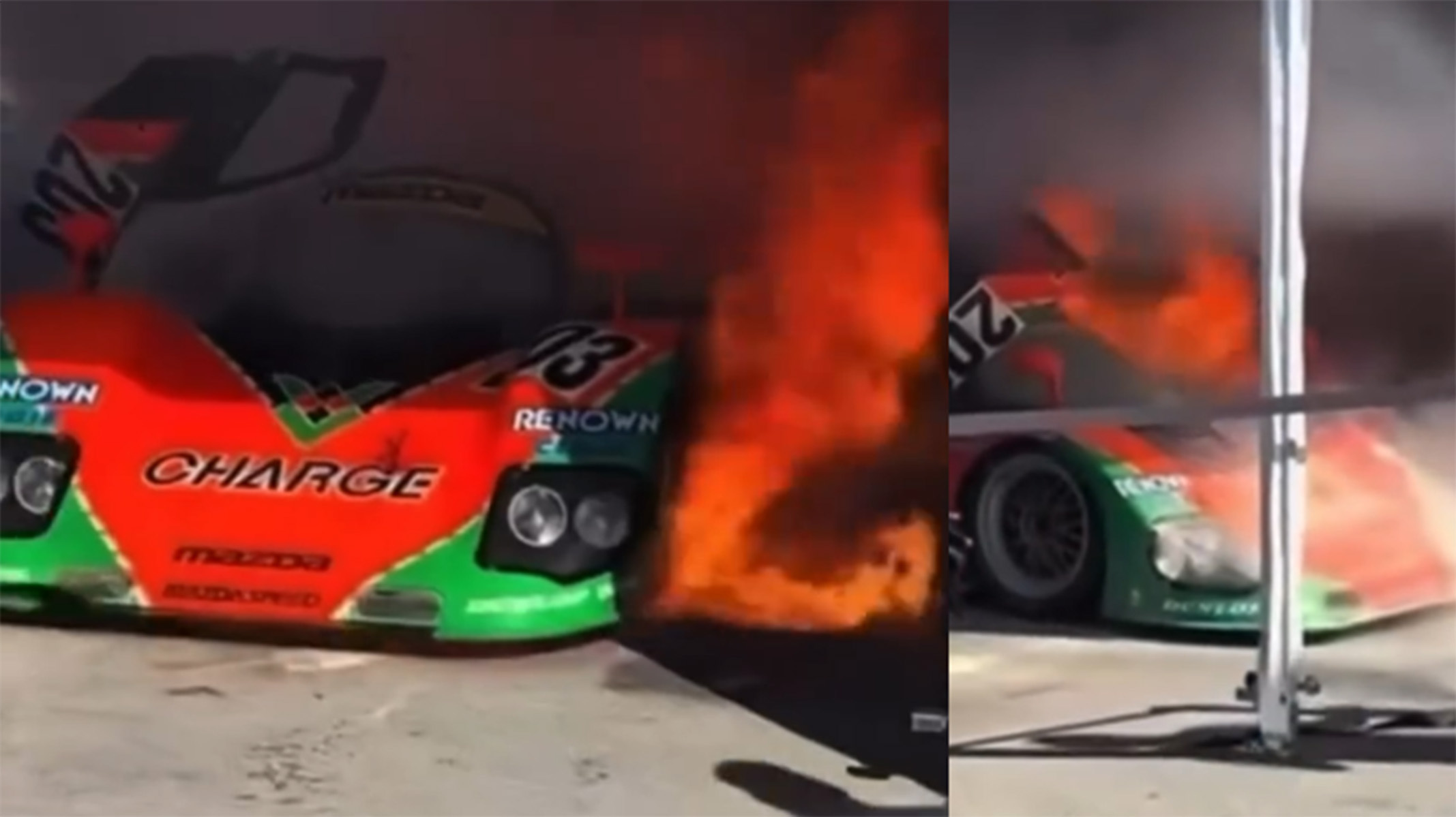 A Historic Rotary Mazda Just Caught Fire At Laguna Seca, But Its Story Isn’t Over | Carscoops