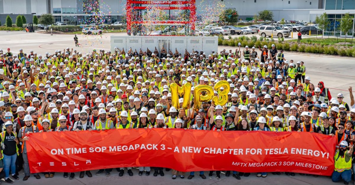 Tesla starts Megapack 3 production with 28% more energy per unit