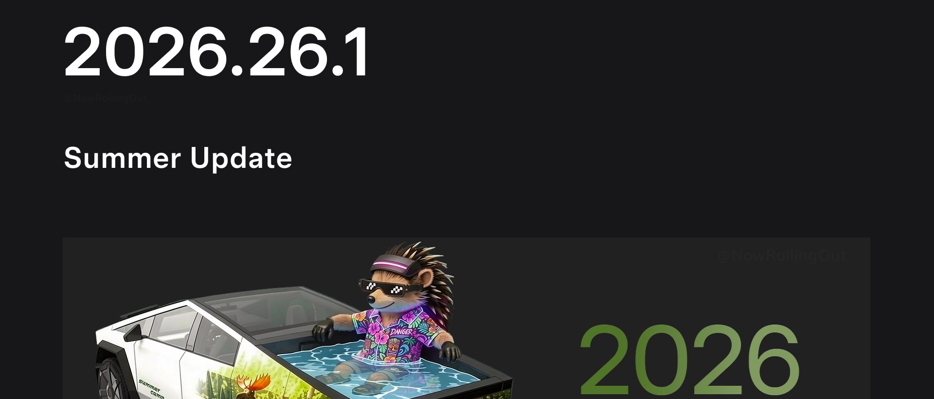 Tesla Summer Update 2026.26: features, release notes, and rollout status – Tesla Oracle