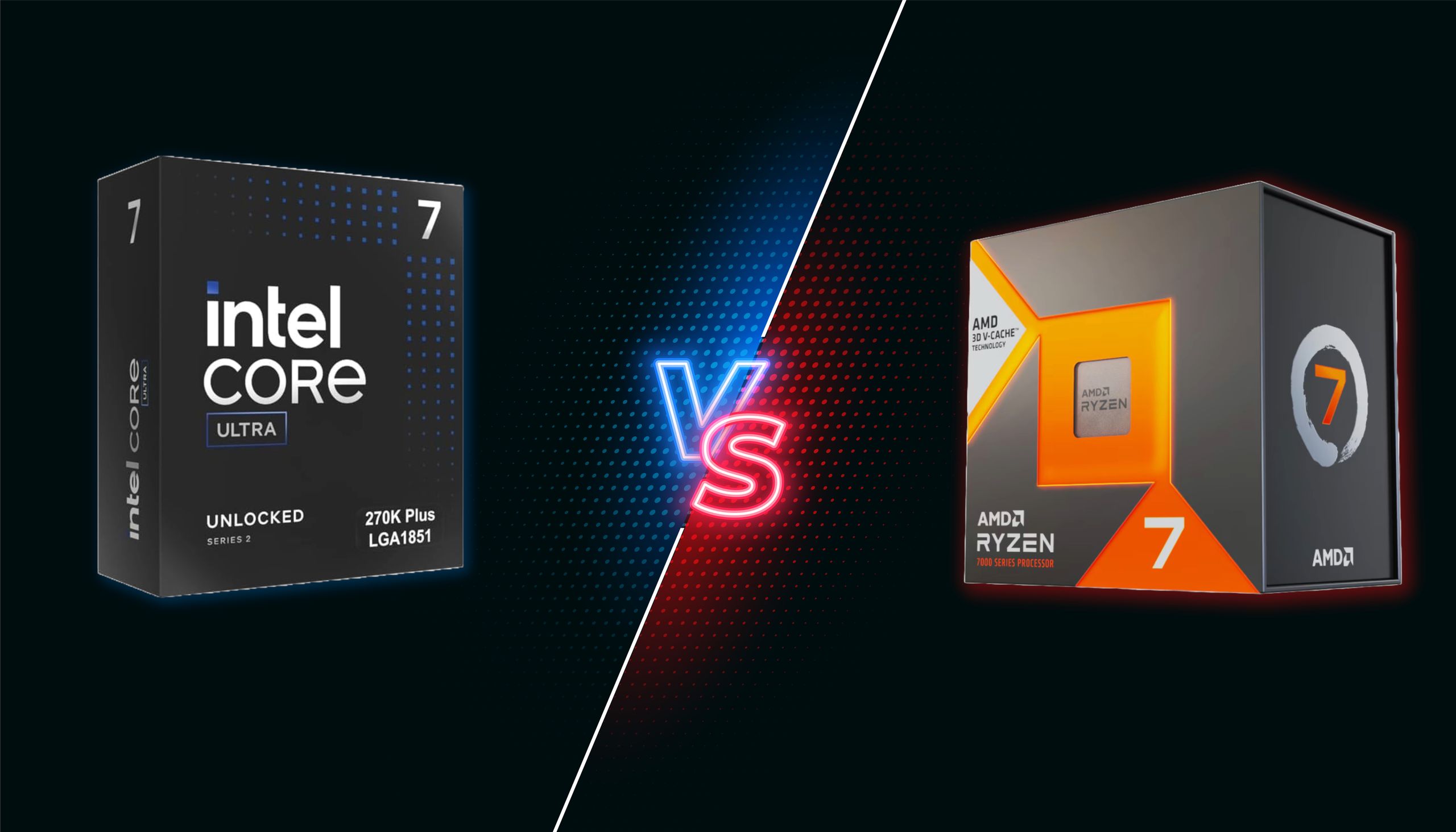 Intel Core Ultra 7 270K Plus vs AMD Ryzen 7 7700X3D faceoff — battle of the upper mid-range CPUs