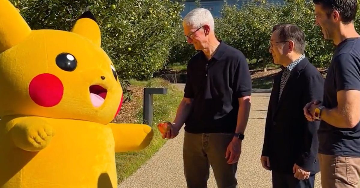Tim Cook and John Ternus host Pikachu at Apple Park – 9to5Mac