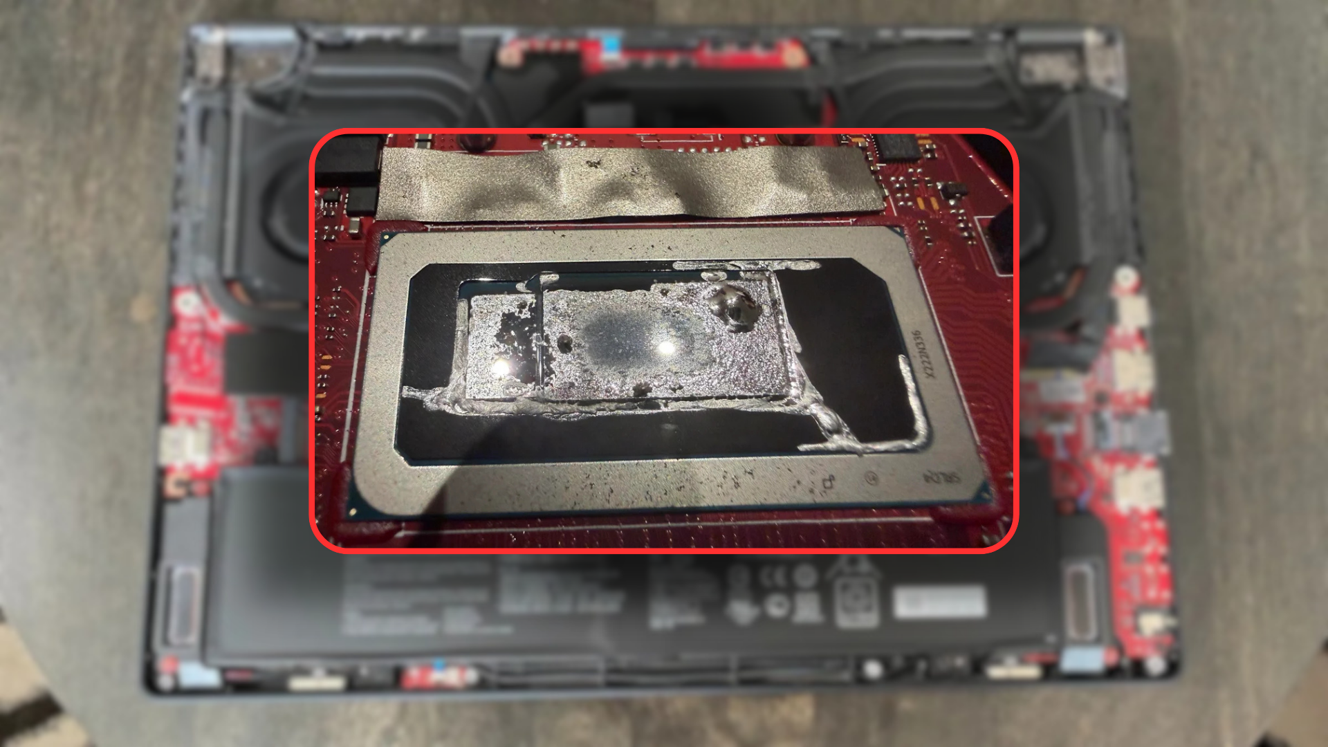 Poor liquid metal application almost destroys Asus Zephyrus M16 laptop, eats through the processor lid — paste replacement triples framerates, drops temps, and eliminates hard crashes