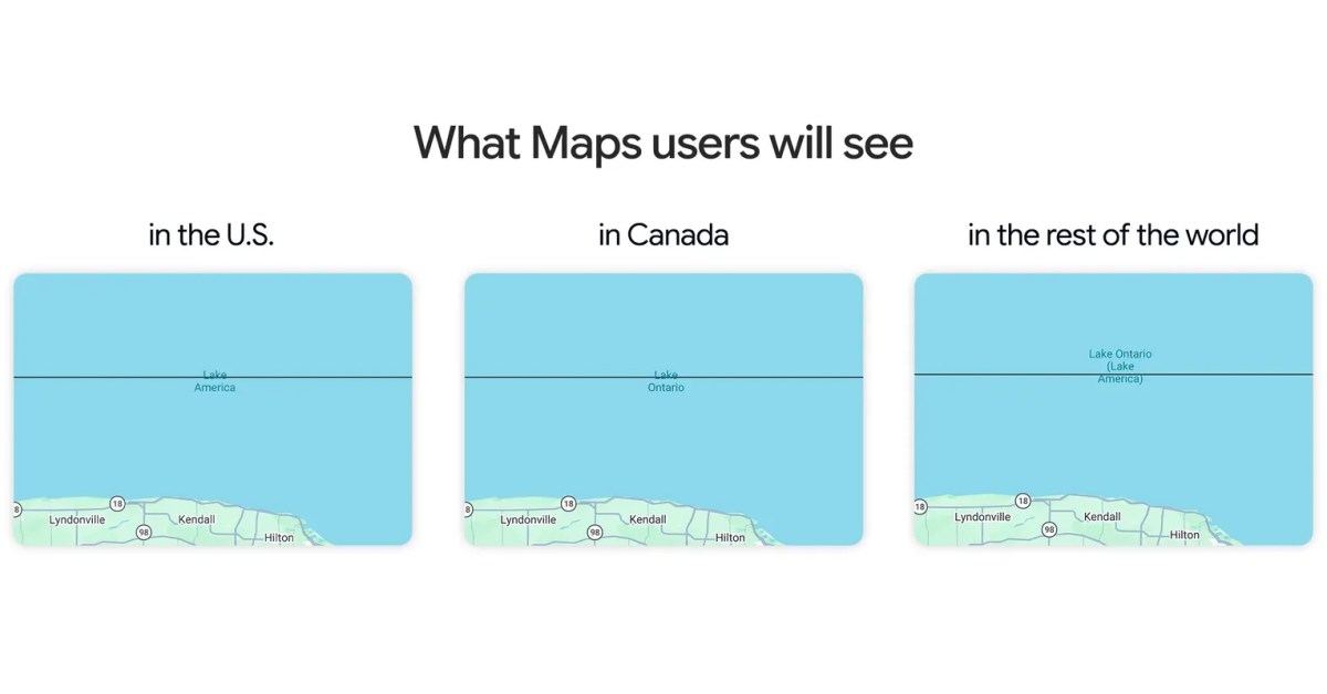 Google Maps has renamed ‘Lake America’ for users in the US