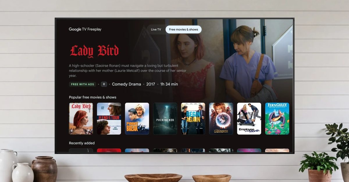 Google TV adds over 10,000 free movies & shows on-demand, no apps needed