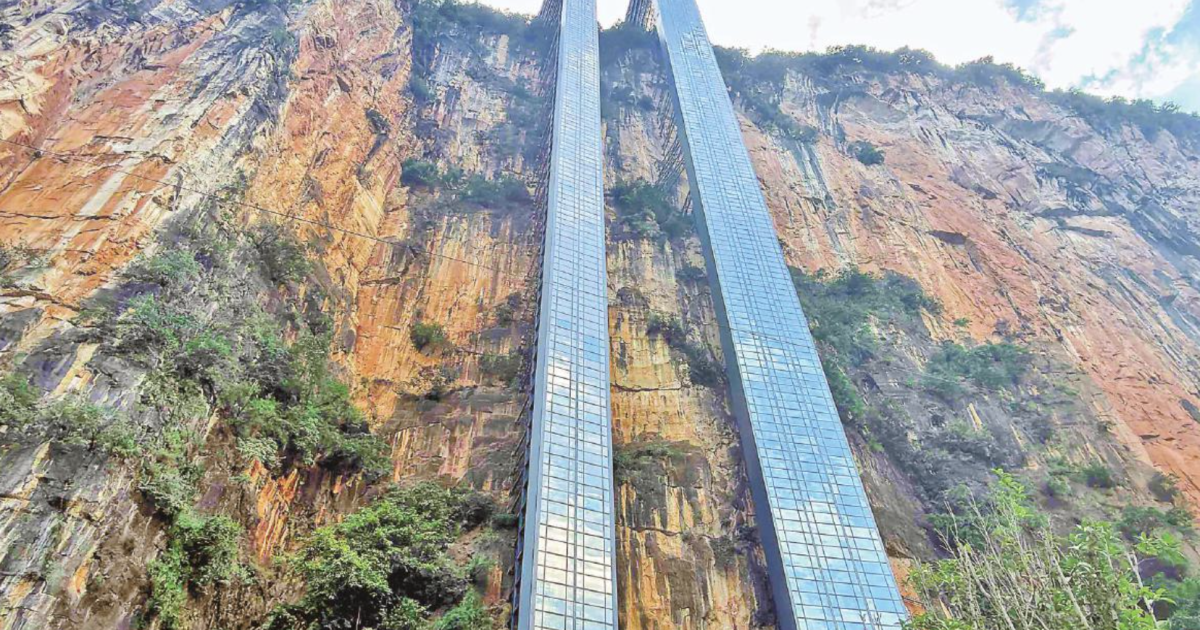 Insane 940-ft cliff elevator slashes commute time dramatically