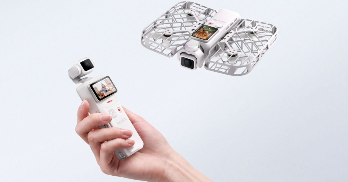 Pocket gimbal camera goes from hand to hover in seconds