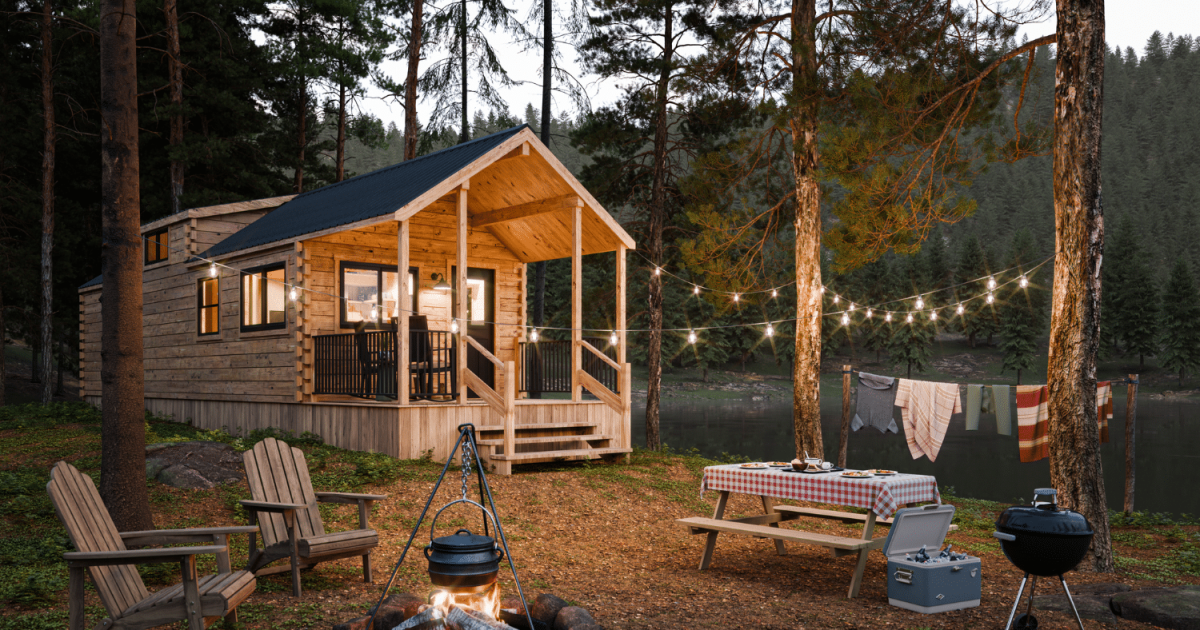 Extra-wide tiny house brings log cabin comfort to small living