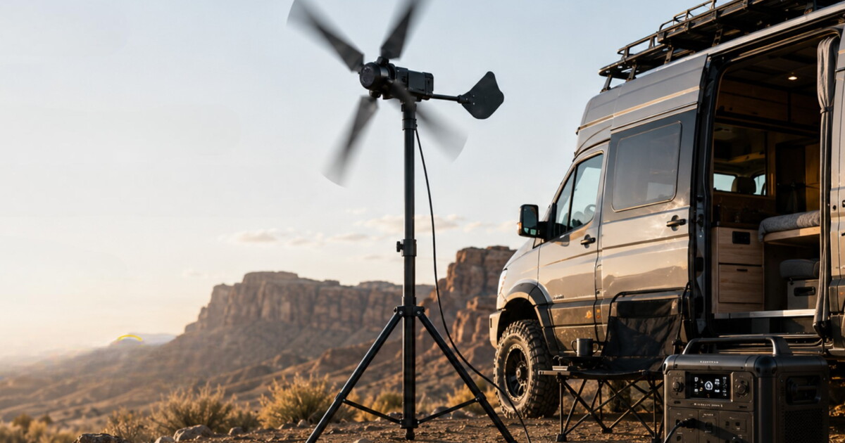 Portable wind turbine ready to power your next off-grid adventure