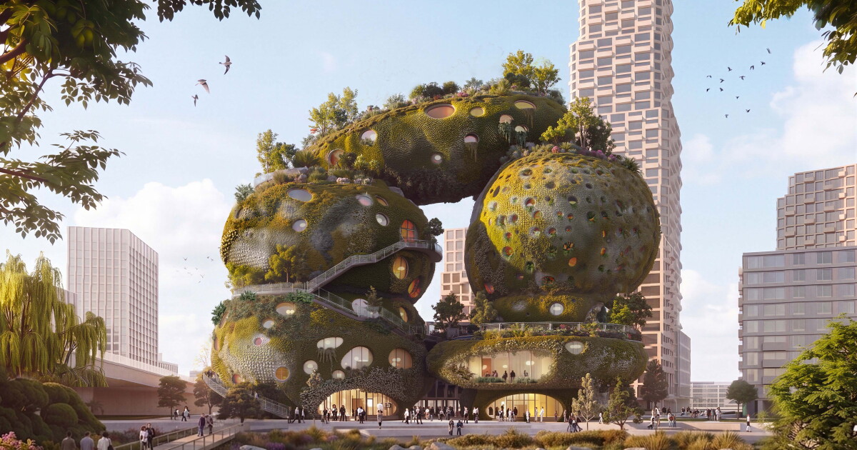 Extraordinary tower emerges from stack of mossy boulders
