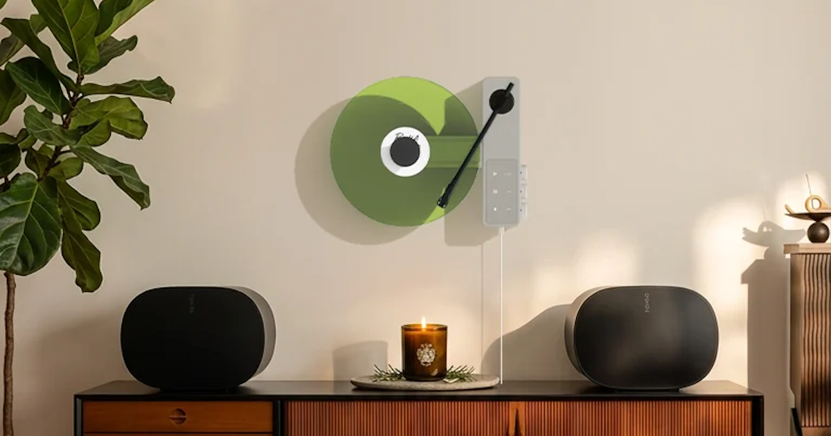 Eye-popping turntable flips vinyl into a vertical spin