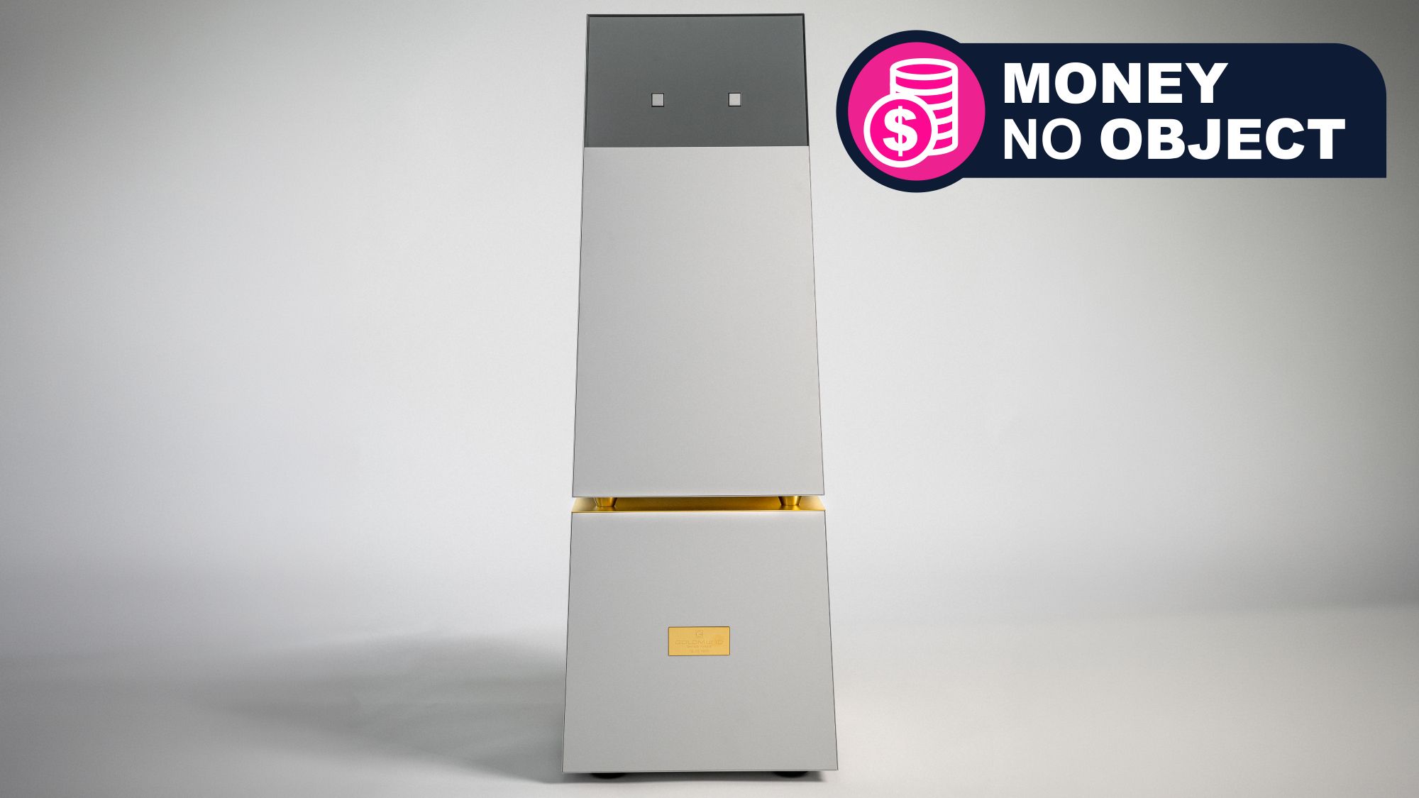 I’m surprised but not unhappy that Goldmund’s new $500k two-part amp looks like a friendly prototype of Eve from WALL-E