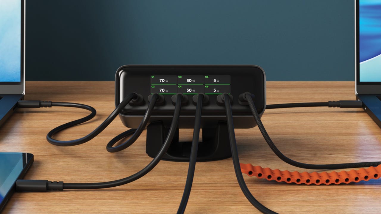 Keep All Your Devices Charged With Satechi’s New Six-Port Usb-C Desktop Hub, Which Offers 240W of Power and a Screen to Keep an Eye on Everything