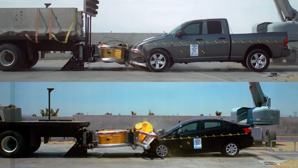 These Wild Truck-Mounted Crash Barriers Exist Because Drivers Can’t Stop Staring at Their Phones