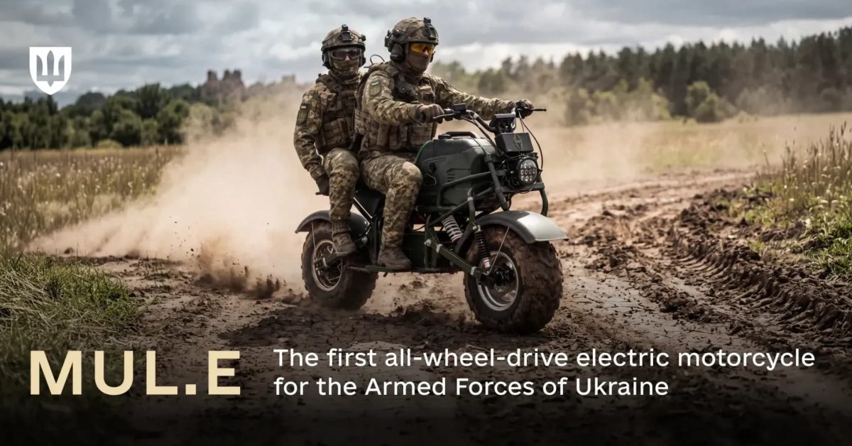 Ukraine debuts mine-resistant all-wheel drive combat electric motorcycle