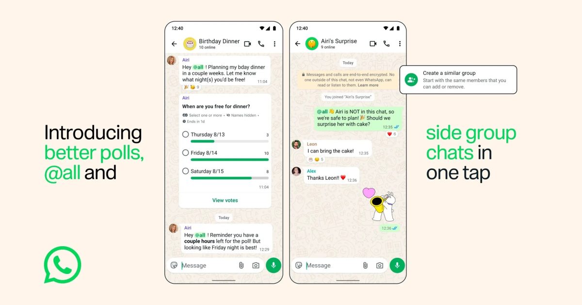WhatsApp updates group chats with new features including ‘@all’ tag