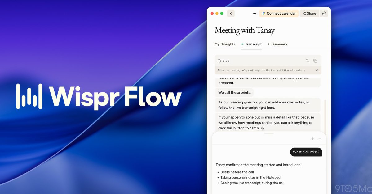 Wispr Flow takes on AI meeting assistants with Notetaker – 9to5Mac