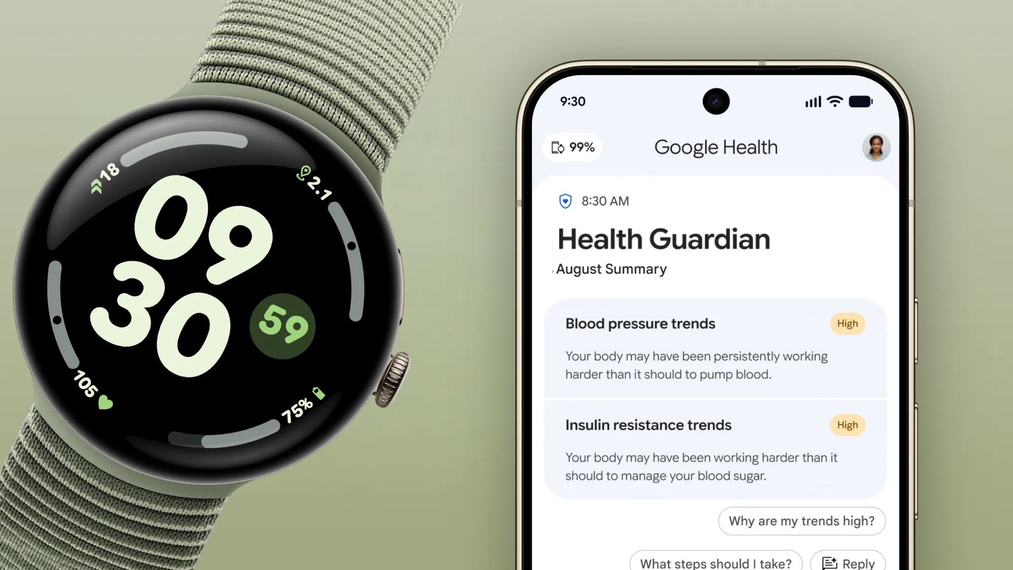 Blood pressure, insulin resistance, and sleep metric updates are rolling out now to the Pixel Watch 3, 4, and 5