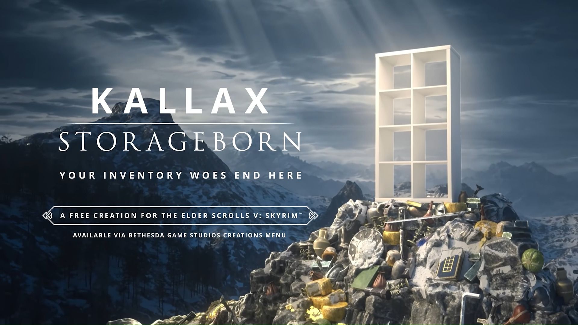 IKEA releases new Skyrim mod that adds gloriously mundane Kallax shelving unit as your newest companion — free collab provides a drab flatpack answer to your loot woes