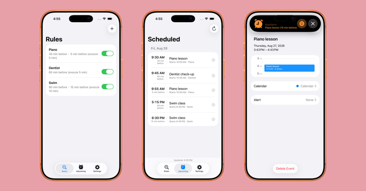 Indie App Spotlight: ‘KeyAlarm’ turns your most important calendar events into alarms – 9to5Mac