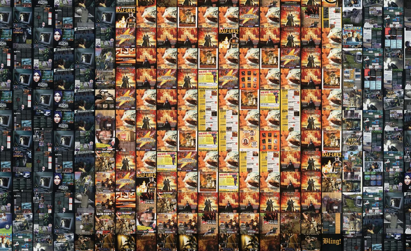 This photo mosaic was built using PC Gamer pages from 2004. Can you guess the game already?