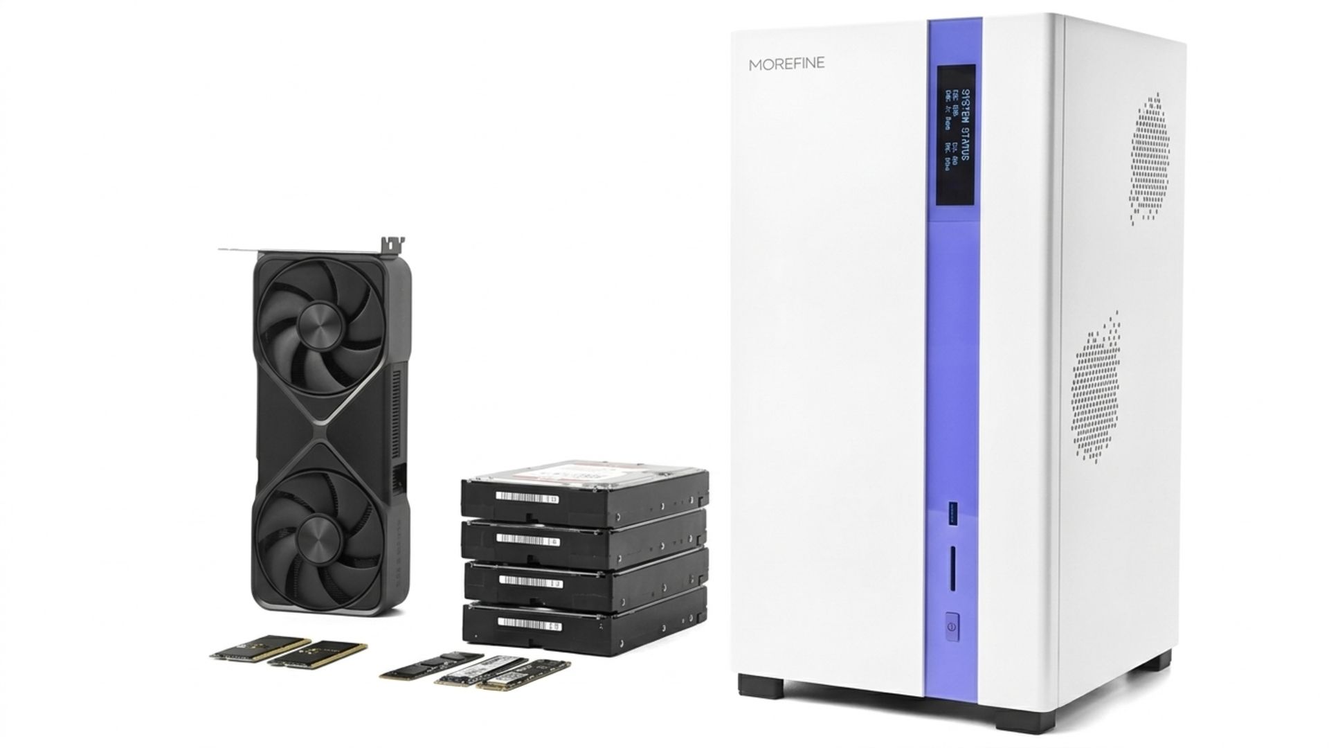 Morefine workstation crams 132TB of storage and a powerful graphics card