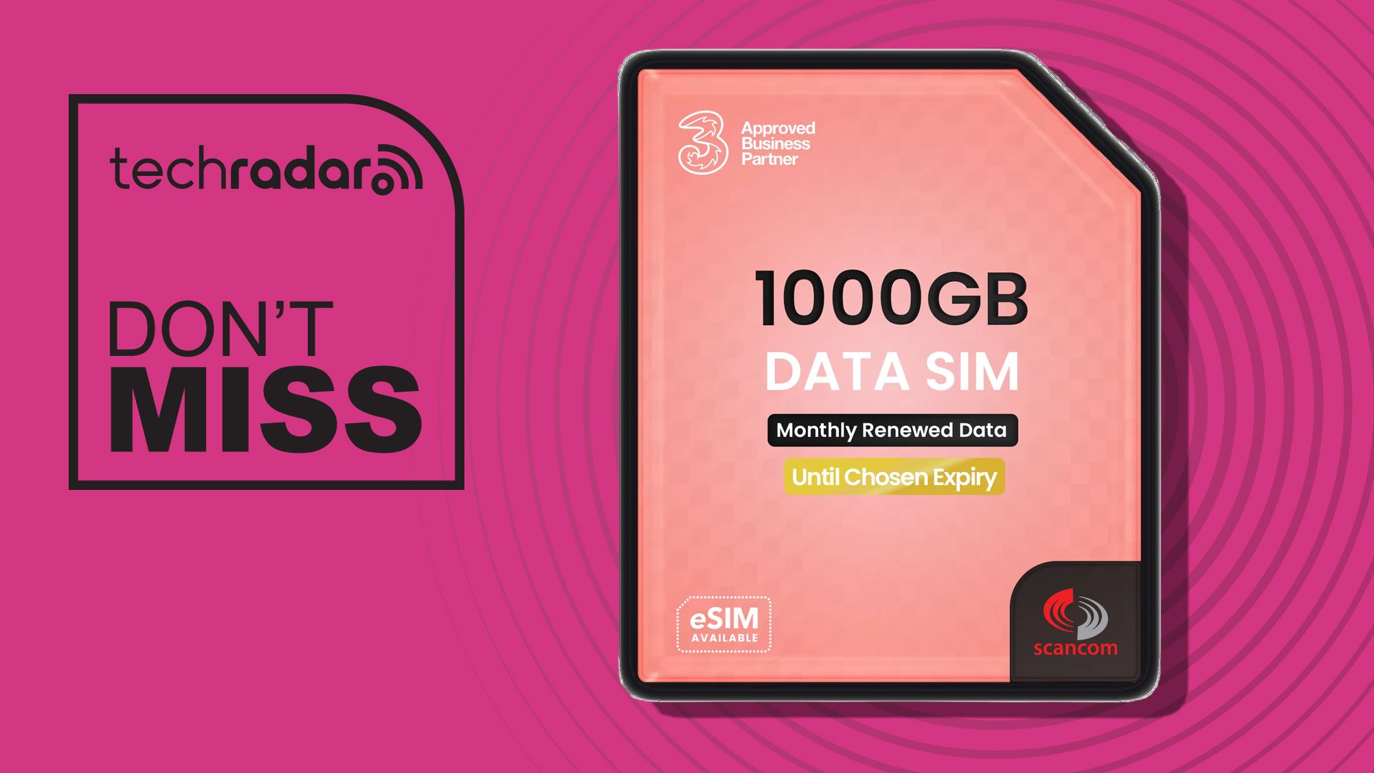 Three & Vodafone 1000GB SIM deal drops to under £2.65 a month