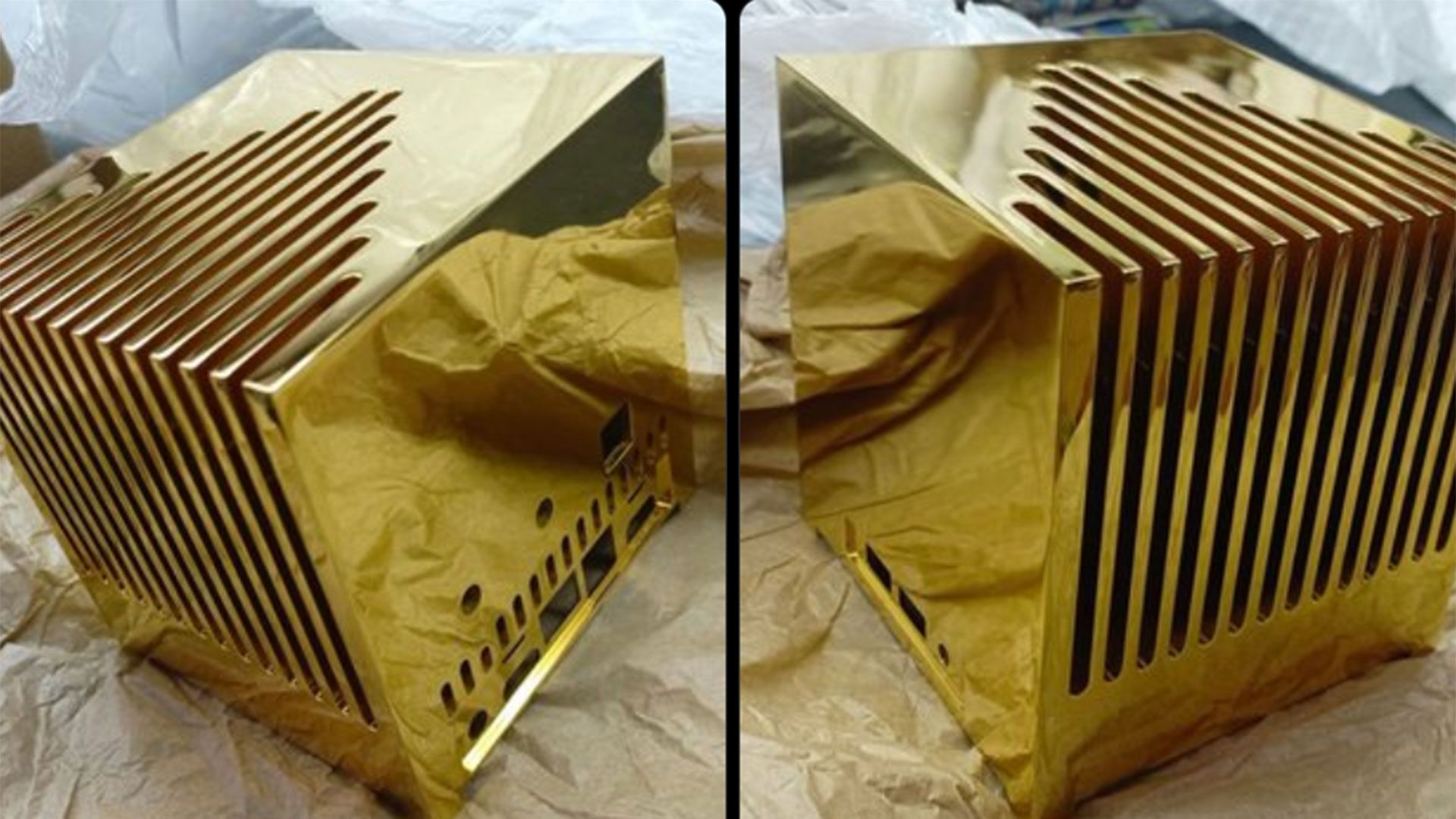 Custom 24-carat gold mini PC costs around $1.7 million, weighs nearly 29 pounds for up to 50% faster heat transfer — copper would have been far cheaper and offers even better thermal conductivity