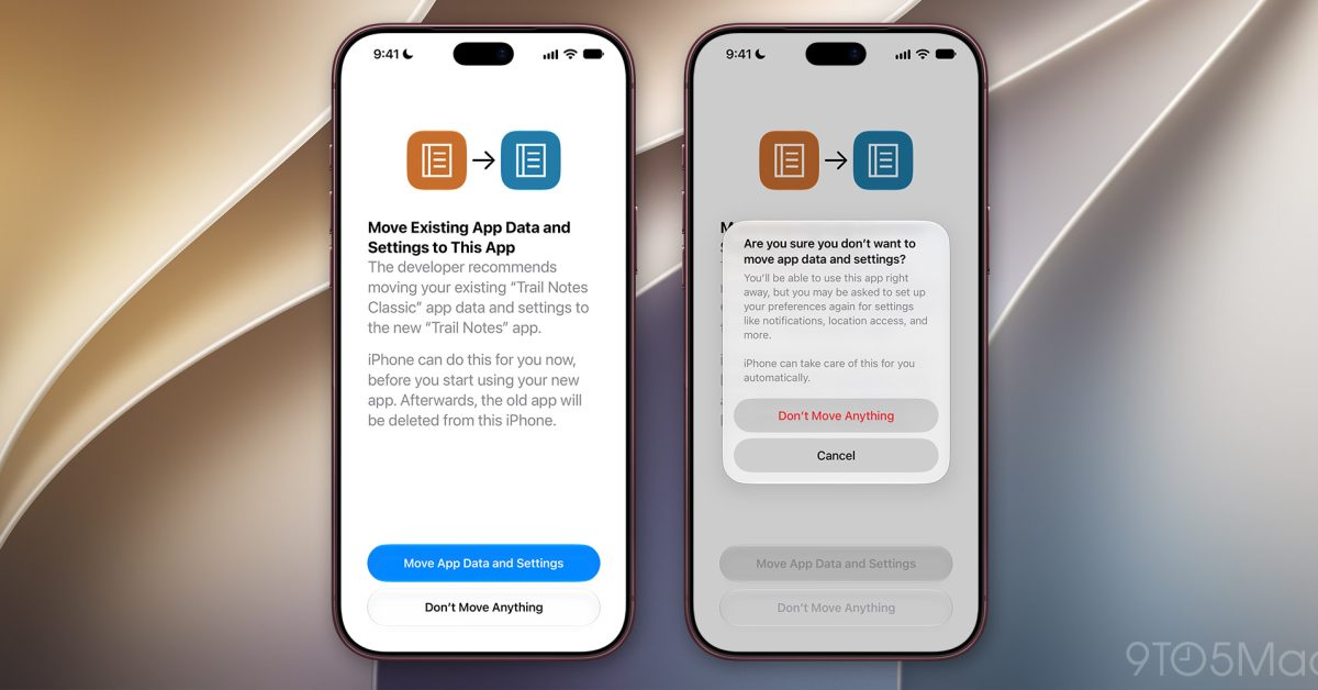 iOS 27.2 will help users move data and settings from an old app to its replacement – 9to5Mac