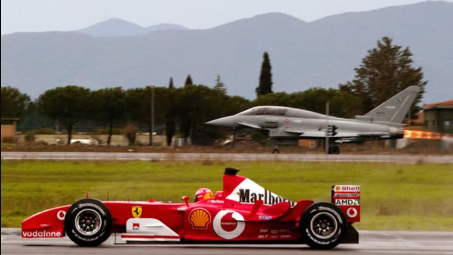 A Ferrari will race an F-35B fighter on an aircraft runway