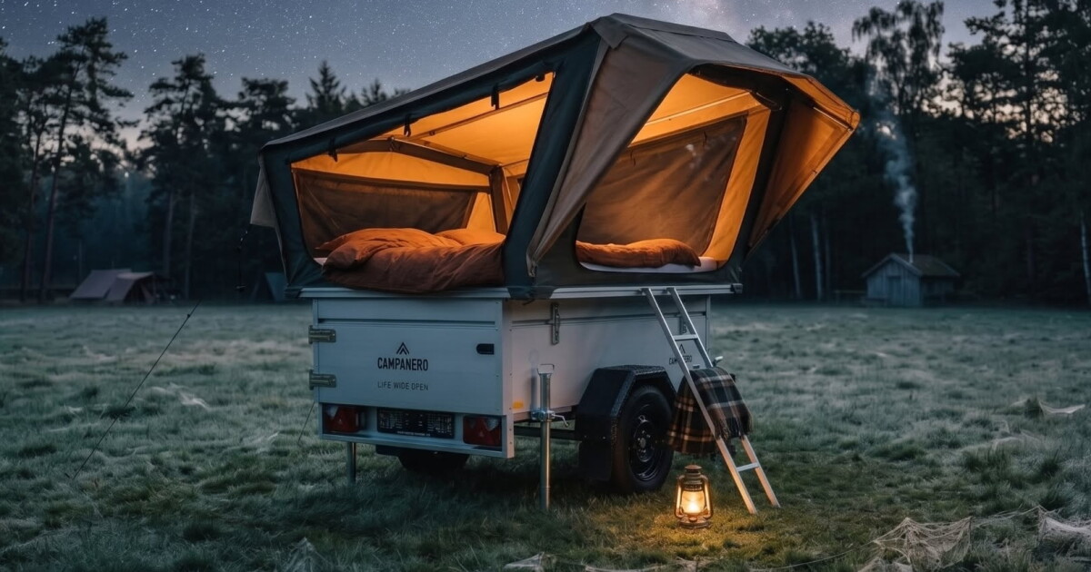 Adaptable tent camper mods from bedroom-on-wheels to family base camp