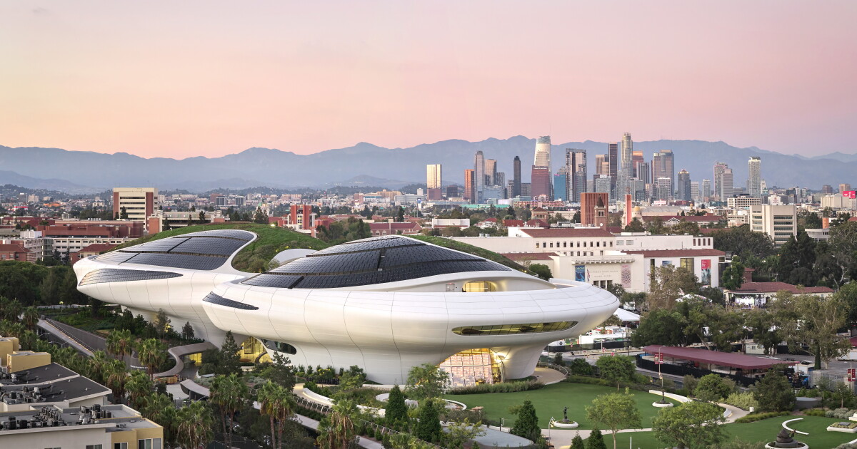 Not a single straight line: Spaceship-like Lucas Museum lands in L.A.