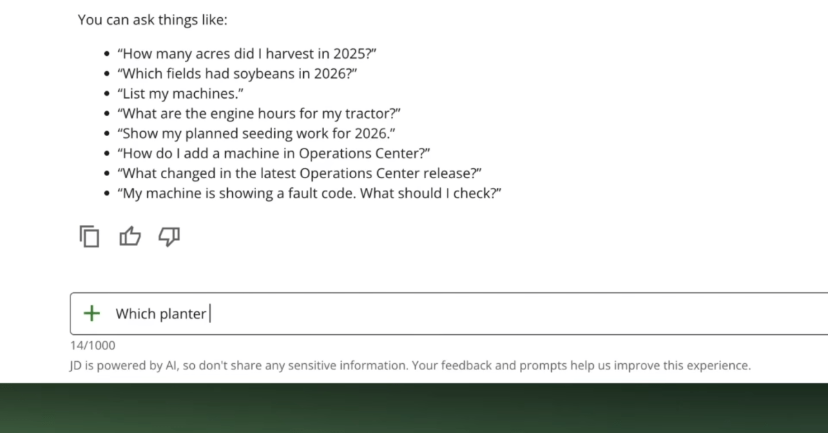 John Deere launched an AI chatbot for farmers