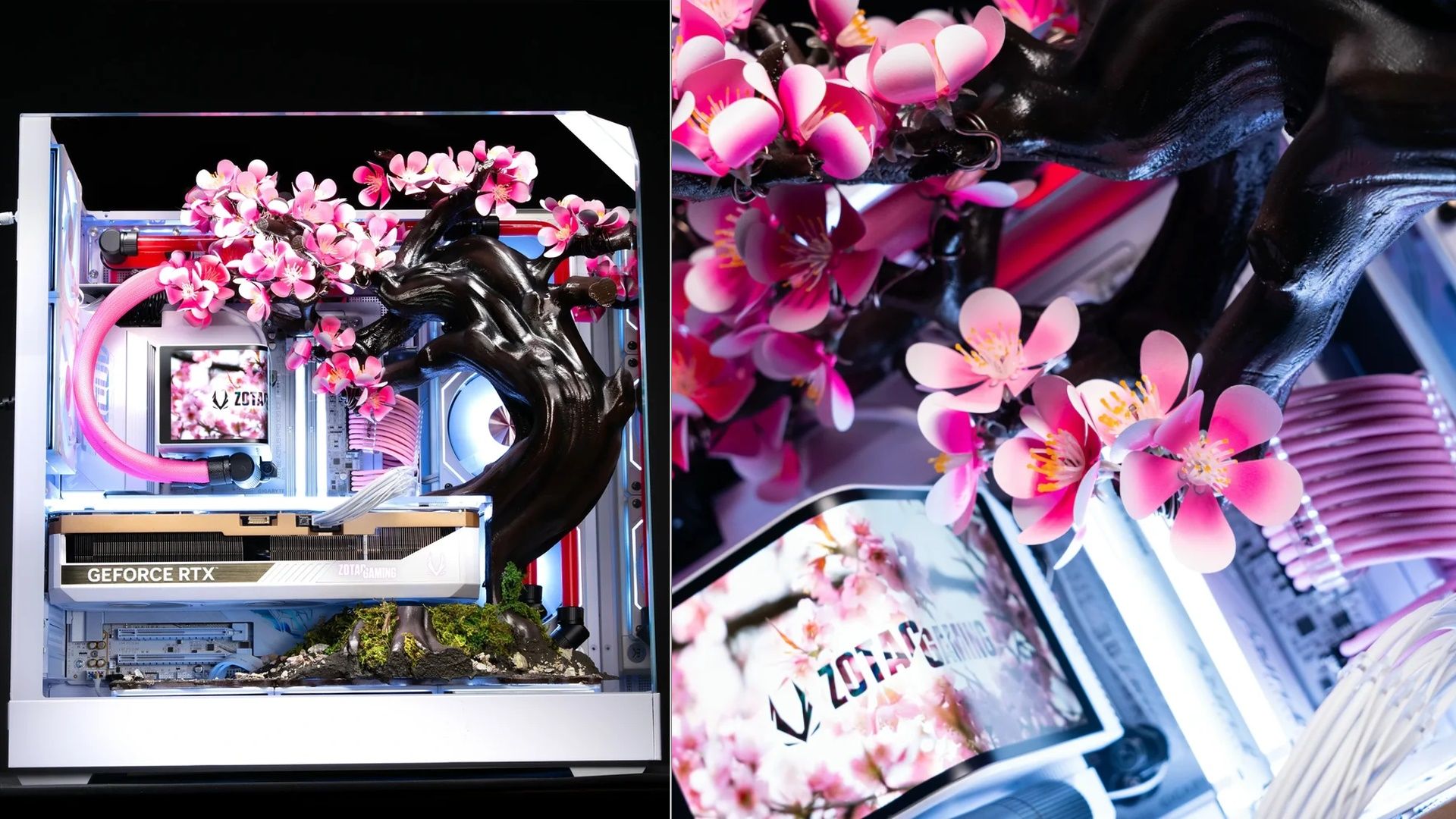 $14,000 gaming PC features 70 handcrafted titanium cherry blossoms which unfurl as temperatures rise — Zotac-designed RTX 5080 system features impressive sculpture and an eye-watering price tag to match