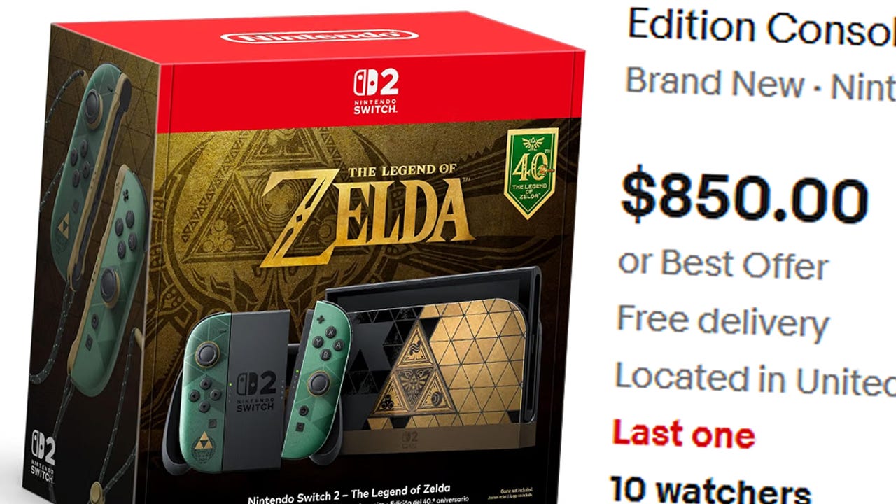 The Legend of Zelda 40th Anniversary Switch 2 Sold Out in Minutes Across Most Major Retailers, Driving Scalper Prices to $900 on eBay