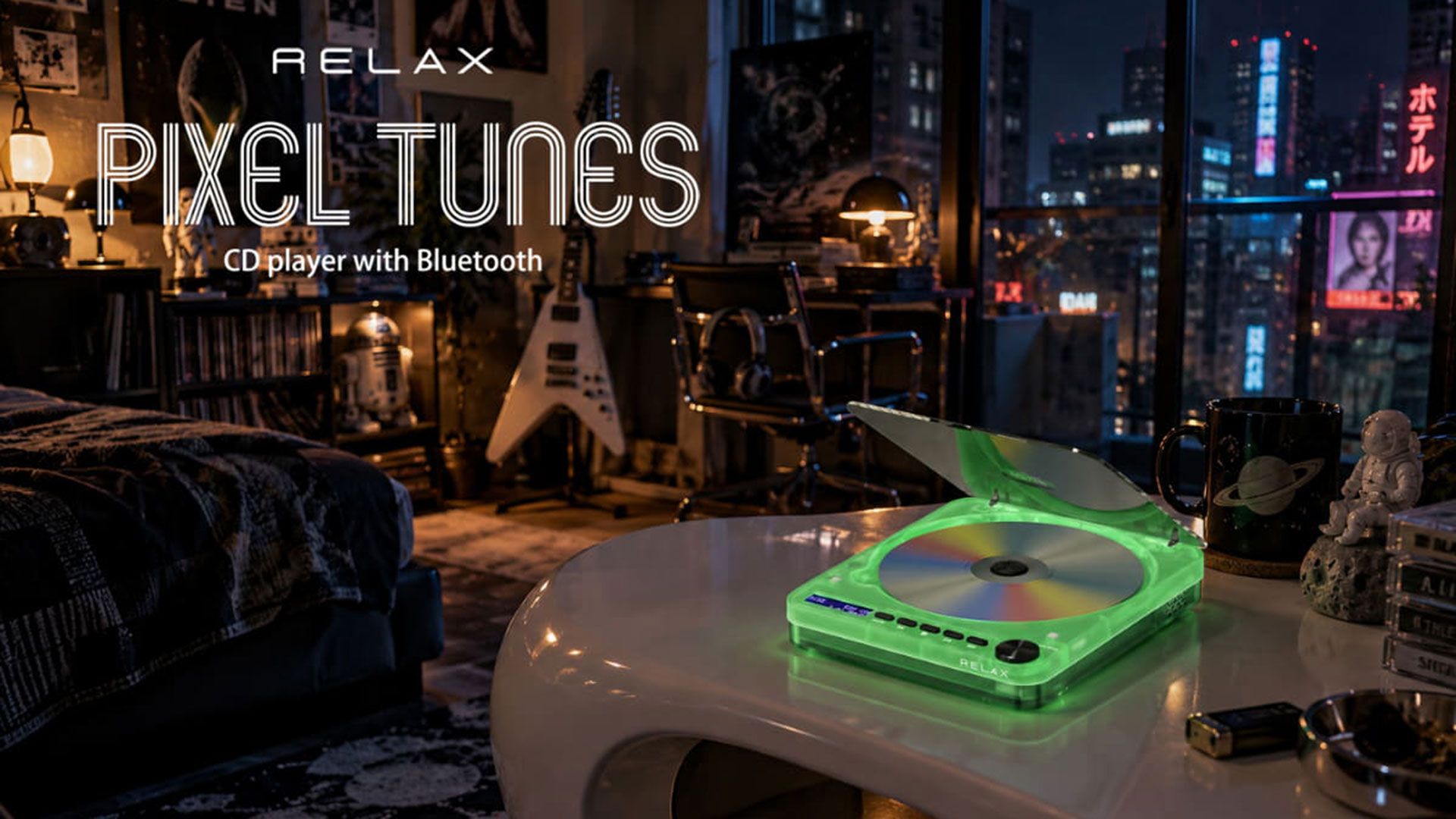 New portable Bluetooth CD player has a glow-in-the-dark transparent green finish, modern features — limited edition has USB-C, Bluetooth 5.3, rechargeable Li-ion, and won’t get lost in your dimly lit den