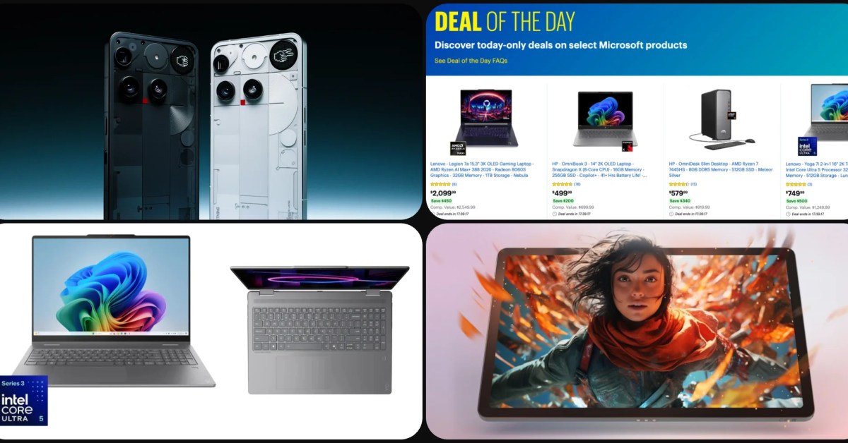 Deals: Nothing Phone (3) up to $300 off, Lenovo Android Idea Tab $142, Best Buy 1-day laptop sale up to $500 off, more