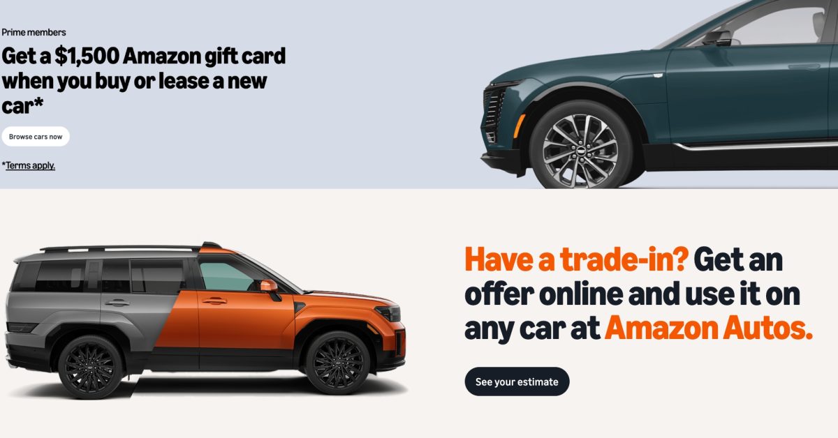 Score a FREE $1,500 Amazon gift card with Amazon Autos purchase during Prime Day