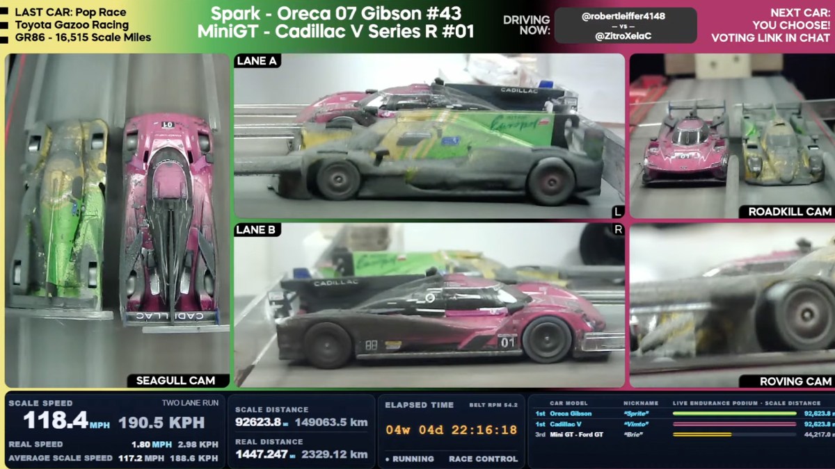 These Toy Race Cars Have Been Driving in Place for a Month—And They’re Still Going