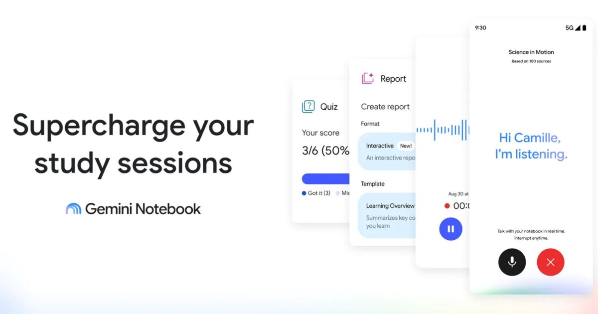 Gemini Notebook can now record lectures and meetings without the upload shuffle
