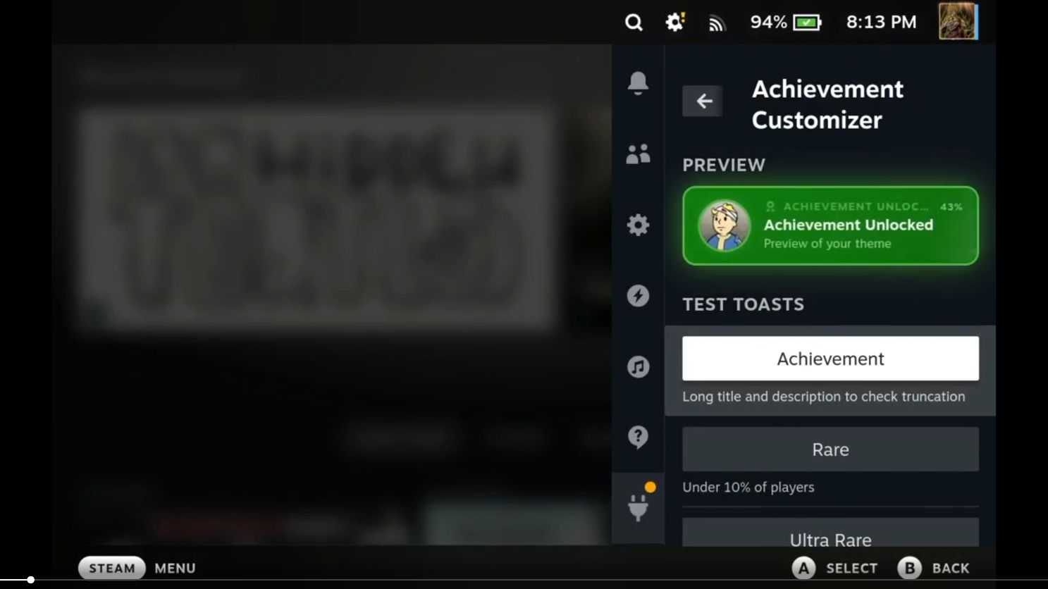 Customise your Steam Achievements to whatever is going to max out your endorphin rush