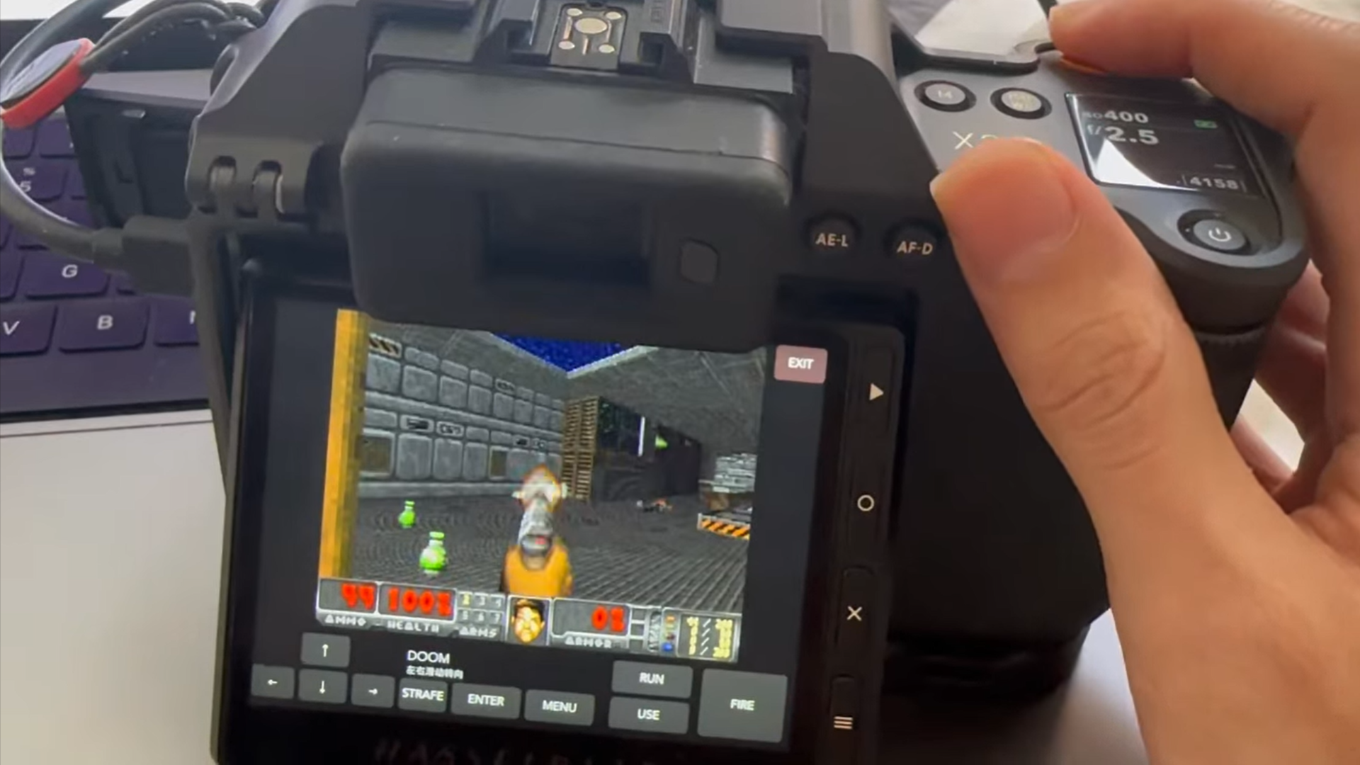 Researcher ports Doom to $8,000 Hasselblad X2D — 100-mp medium-format camera uses touchscreen for directional control, shutter button to fire weapon