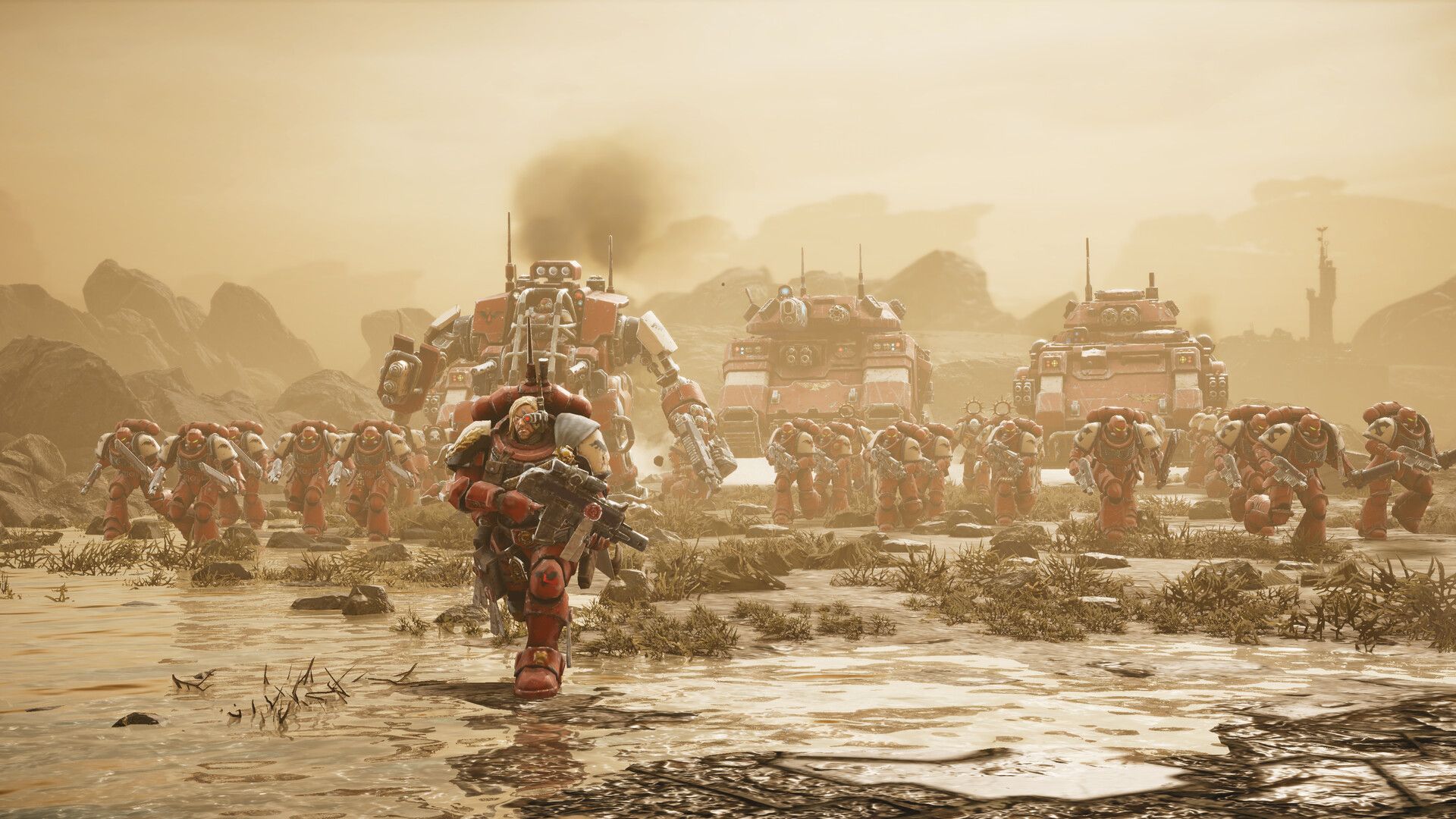 Warhammer 40,000: Dawn of War 4 creative director speaks on Dawn of War influences and on-field reinforcements were almost cut because ‘lore-wise it didn’t make any sense’ and ‘it’s not something a ton of RTS games have’ — ‘We actually tried it out and now we love it’