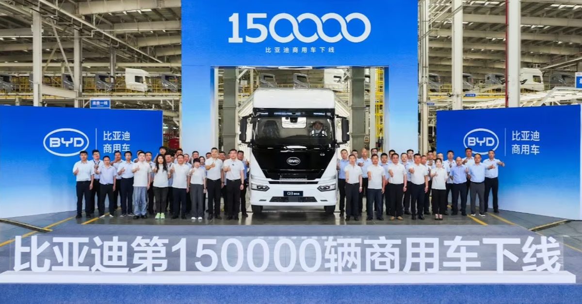 BYD builds 150,000th commercial NEV – an 800 hp Q3 electric semi truck