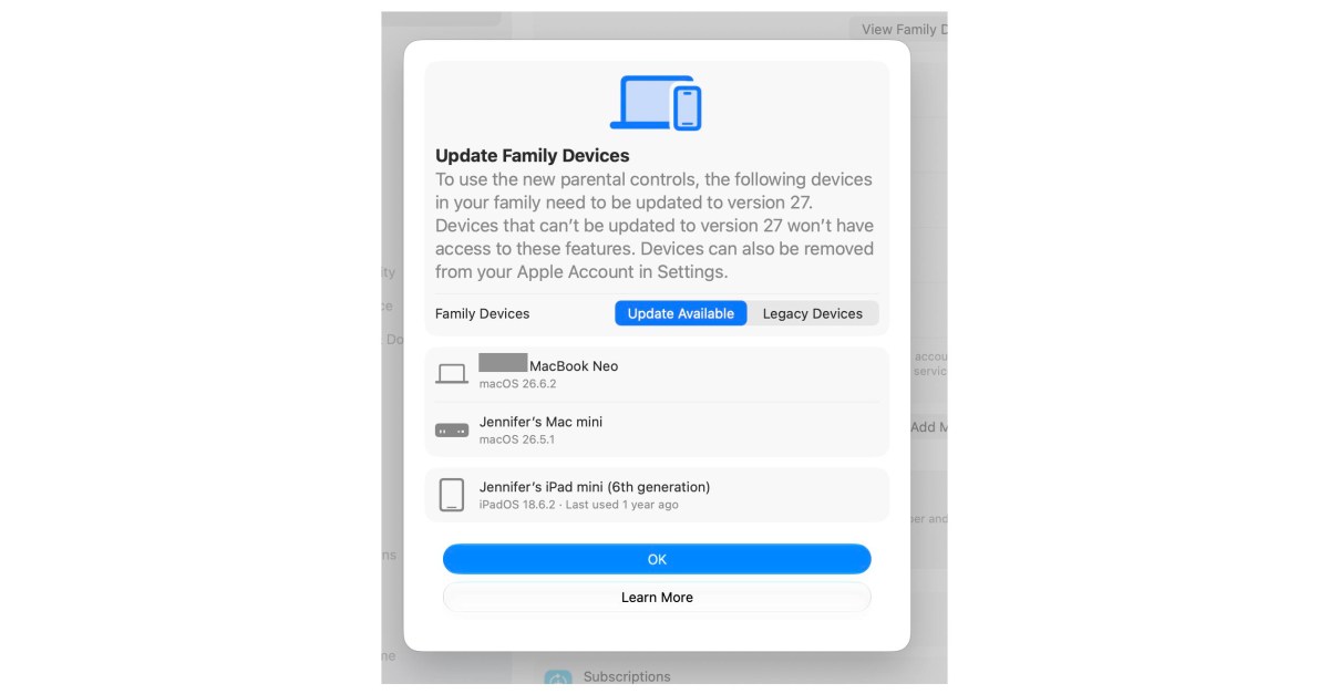 I can’t use Apple’s new Screen Time controls because my son won’t update his MacBook