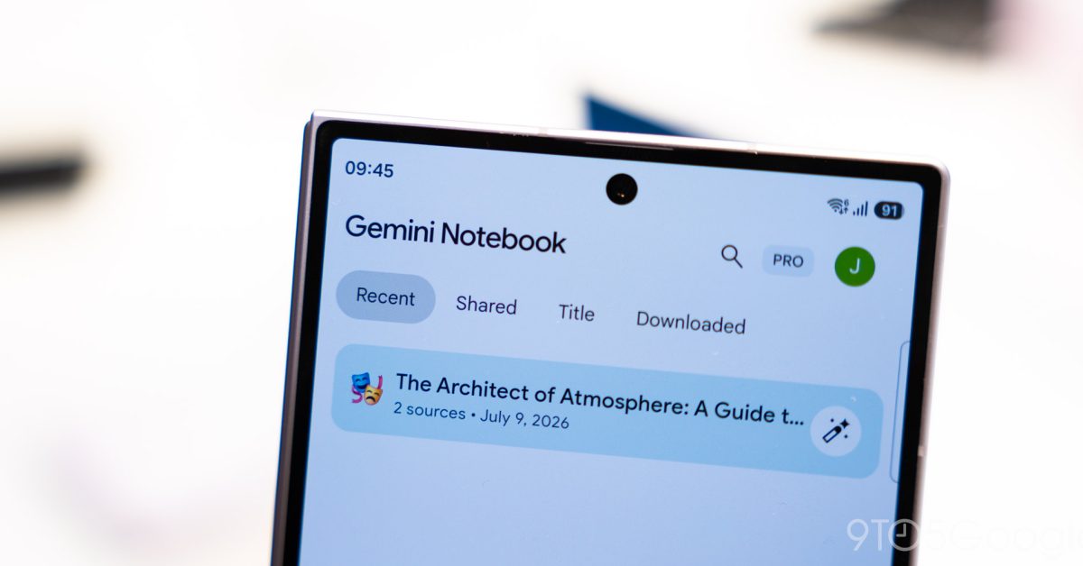 Gemini Notebook for Android, iOS adds built-in audio recorder